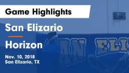 San Elizario  vs Horizon  Game Highlights - Nov. 10, 2018