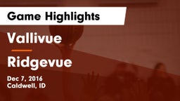 Vallivue  vs Ridgevue Game Highlights - Dec 7, 2016