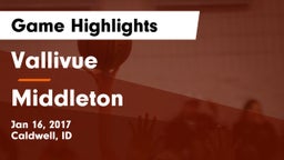 Vallivue  vs Middleton  Game Highlights - Jan 16, 2017