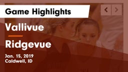 Vallivue  vs Ridgevue Game Highlights - Jan. 15, 2019