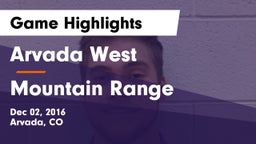 Arvada West  vs Mountain Range  Game Highlights - Dec 02, 2016