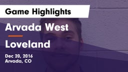 Arvada West  vs Loveland  Game Highlights - Dec 20, 2016