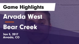 Arvada West  vs Bear Creek  Game Highlights - Jan 5, 2017