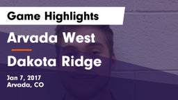 Arvada West  vs Dakota Ridge  Game Highlights - Jan 7, 2017