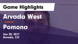 Arvada West  vs Pomona  Game Highlights - Jan 20, 2017