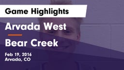 Arvada West  vs Bear Creek  Game Highlights - Feb 19, 2016