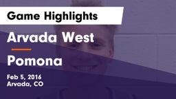 Arvada West  vs Pomona  Game Highlights - Feb 5, 2016