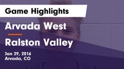 Arvada West  vs Ralston Valley  Game Highlights - Jan 29, 2016