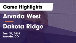 Arvada West  vs Dakota Ridge  Game Highlights - Jan. 31, 2018