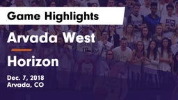 Arvada West  vs Horizon  Game Highlights - Dec. 7, 2018