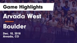 Arvada West  vs Boulder  Game Highlights - Dec. 10, 2018