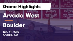 Arvada West  vs Boulder  Game Highlights - Jan. 11, 2020