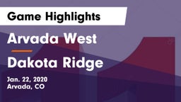 Arvada West  vs Dakota Ridge  Game Highlights - Jan. 22, 2020