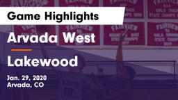 Arvada West  vs Lakewood  Game Highlights - Jan. 29, 2020