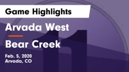 Arvada West  vs Bear Creek  Game Highlights - Feb. 5, 2020