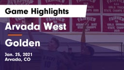 Arvada West  vs Golden  Game Highlights - Jan. 25, 2021