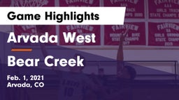 Arvada West  vs Bear Creek  Game Highlights - Feb. 1, 2021