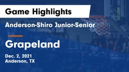 Anderson-Shiro Junior-Senior  vs Grapeland  Game Highlights - Dec. 2, 2021