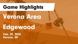 Verona Area  vs Edgewood  Game Highlights - Feb. 29, 2020