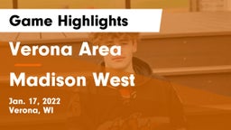 Verona Area  vs Madison West  Game Highlights - Jan. 17, 2022