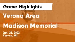 Verona Area  vs Madison Memorial  Game Highlights - Jan. 21, 2022