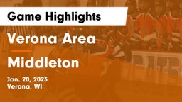 Verona Area  vs Middleton  Game Highlights - Jan. 20, 2023