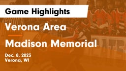 Verona Area  vs Madison Memorial  Game Highlights - Dec. 8, 2023