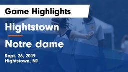 Hightstown  vs Notre dame Game Highlights - Sept. 26, 2019