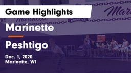 Marinette  vs Peshtigo  Game Highlights - Dec. 1, 2020