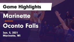 Marinette  vs Oconto Falls  Game Highlights - Jan. 5, 2021
