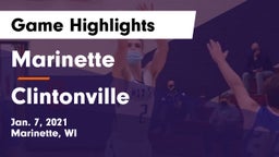 Marinette  vs Clintonville  Game Highlights - Jan. 7, 2021