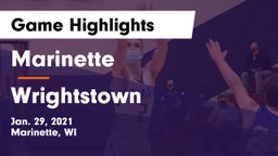 Marinette  vs Wrightstown  Game Highlights - Jan. 29, 2021