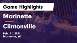 Marinette  vs Clintonville  Game Highlights - Feb. 11, 2021