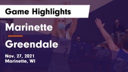 Marinette  vs Greendale  Game Highlights - Nov. 27, 2021