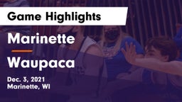 Marinette  vs Waupaca  Game Highlights - Dec. 3, 2021