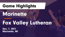 Marinette  vs Fox Valley Lutheran  Game Highlights - Dec. 7, 2021
