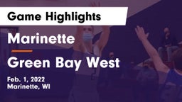 Marinette  vs Green Bay West Game Highlights - Feb. 1, 2022