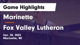 Marinette  vs Fox Valley Lutheran  Game Highlights - Jan. 20, 2023