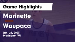 Marinette  vs Waupaca  Game Highlights - Jan. 24, 2023