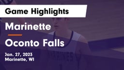 Marinette  vs Oconto Falls  Game Highlights - Jan. 27, 2023