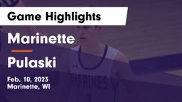 Marinette  vs Pulaski  Game Highlights - Feb. 10, 2023
