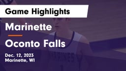 Marinette  vs Oconto Falls  Game Highlights - Dec. 12, 2023