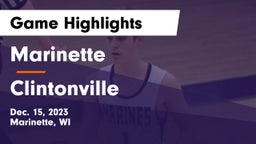 Marinette  vs Clintonville  Game Highlights - Dec. 15, 2023