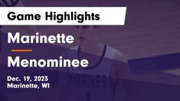 Marinette  vs Menominee  Game Highlights - Dec. 19, 2023