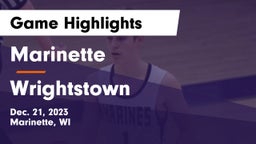 Marinette  vs Wrightstown  Game Highlights - Dec. 21, 2023
