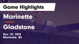 Marinette  vs Gladstone  Game Highlights - Dec. 29, 2023