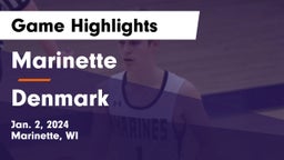Marinette  vs Denmark  Game Highlights - Jan. 2, 2024