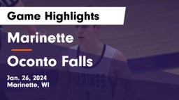 Marinette  vs Oconto Falls  Game Highlights - Jan. 26, 2024