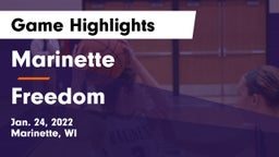 Marinette  vs Freedom  Game Highlights - Jan. 24, 2022