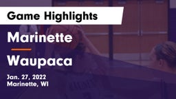 Marinette  vs Waupaca  Game Highlights - Jan. 27, 2022